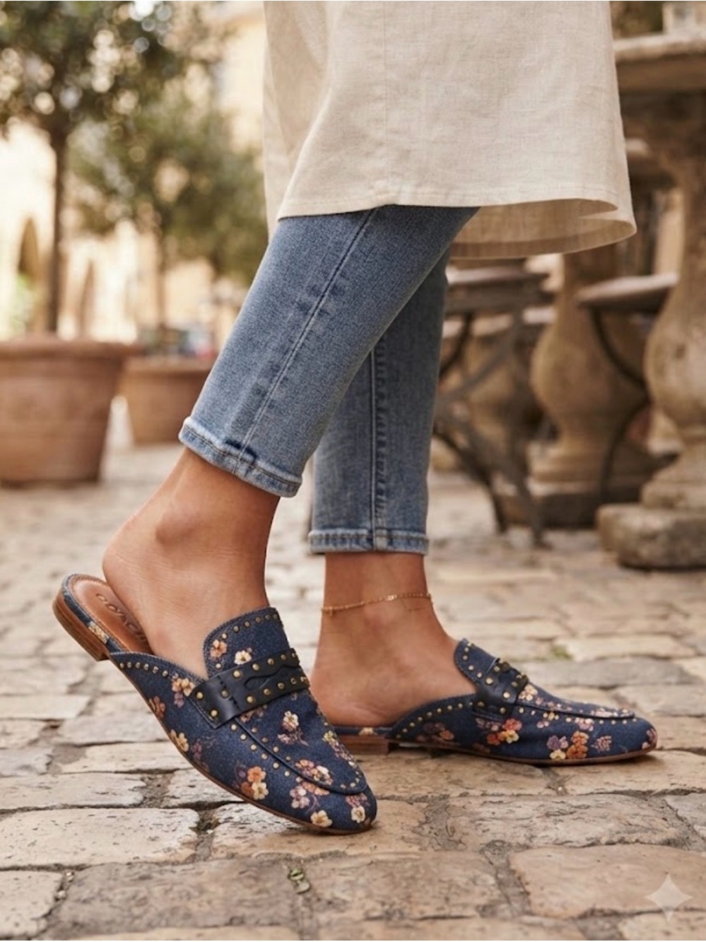 Coach Faye Loafer Slides Floral